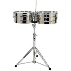 Timbales LP 14/15Cromado con Atril Soporte para cencerro LP257S - Envío Gratuito