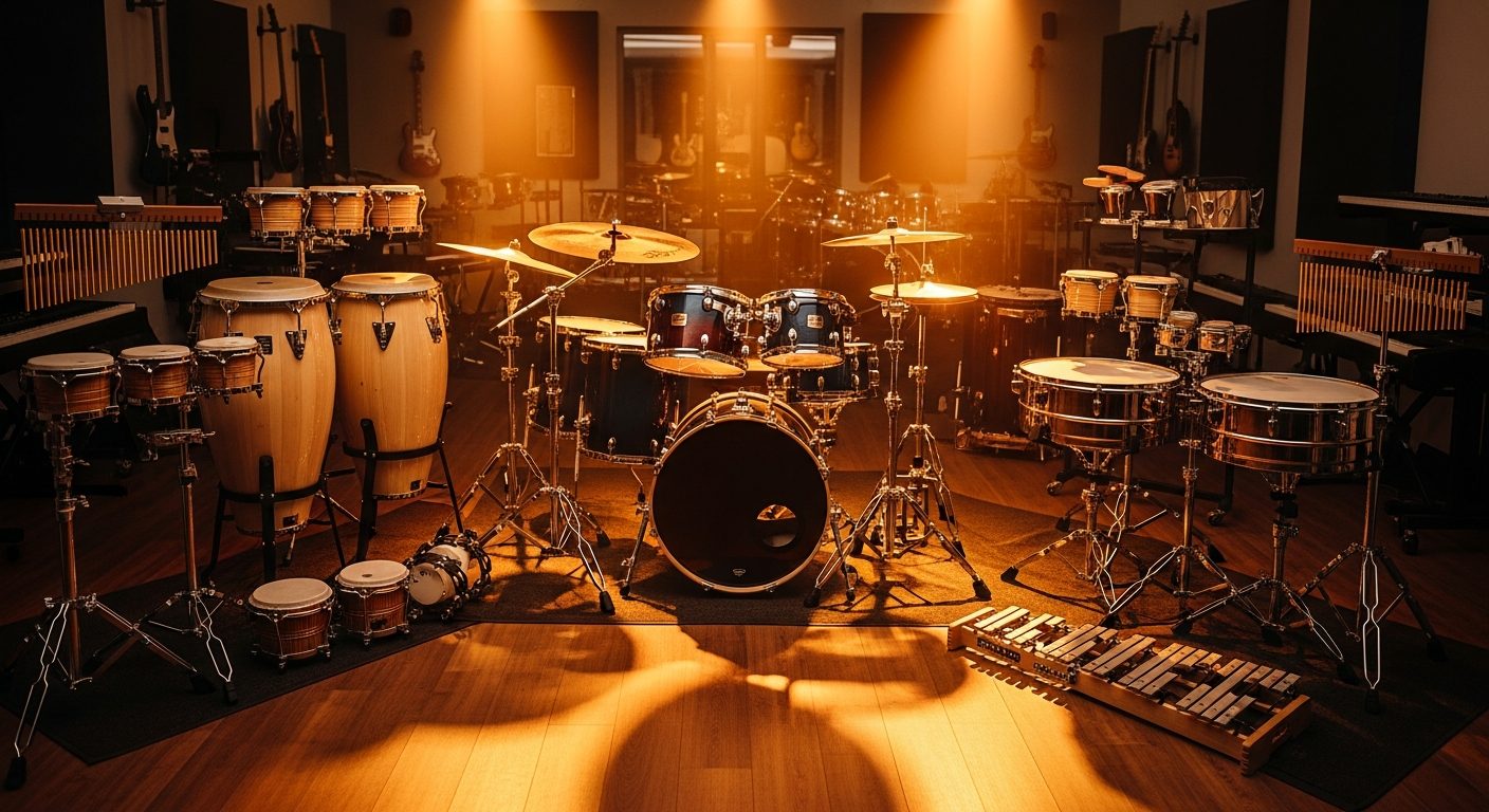 Pianos, teclados y percusiones
